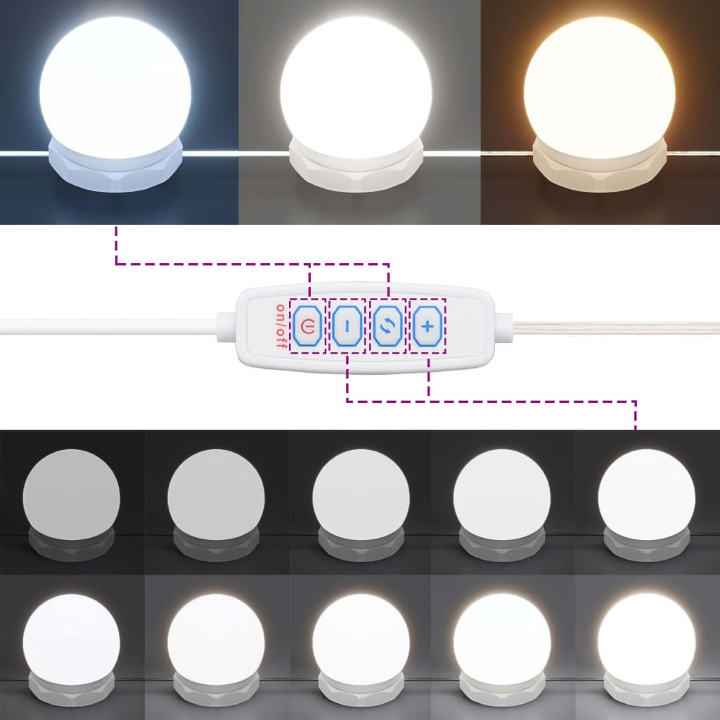 LED toaletni stolić s ormarićem boja hrasta konstruirano drvo