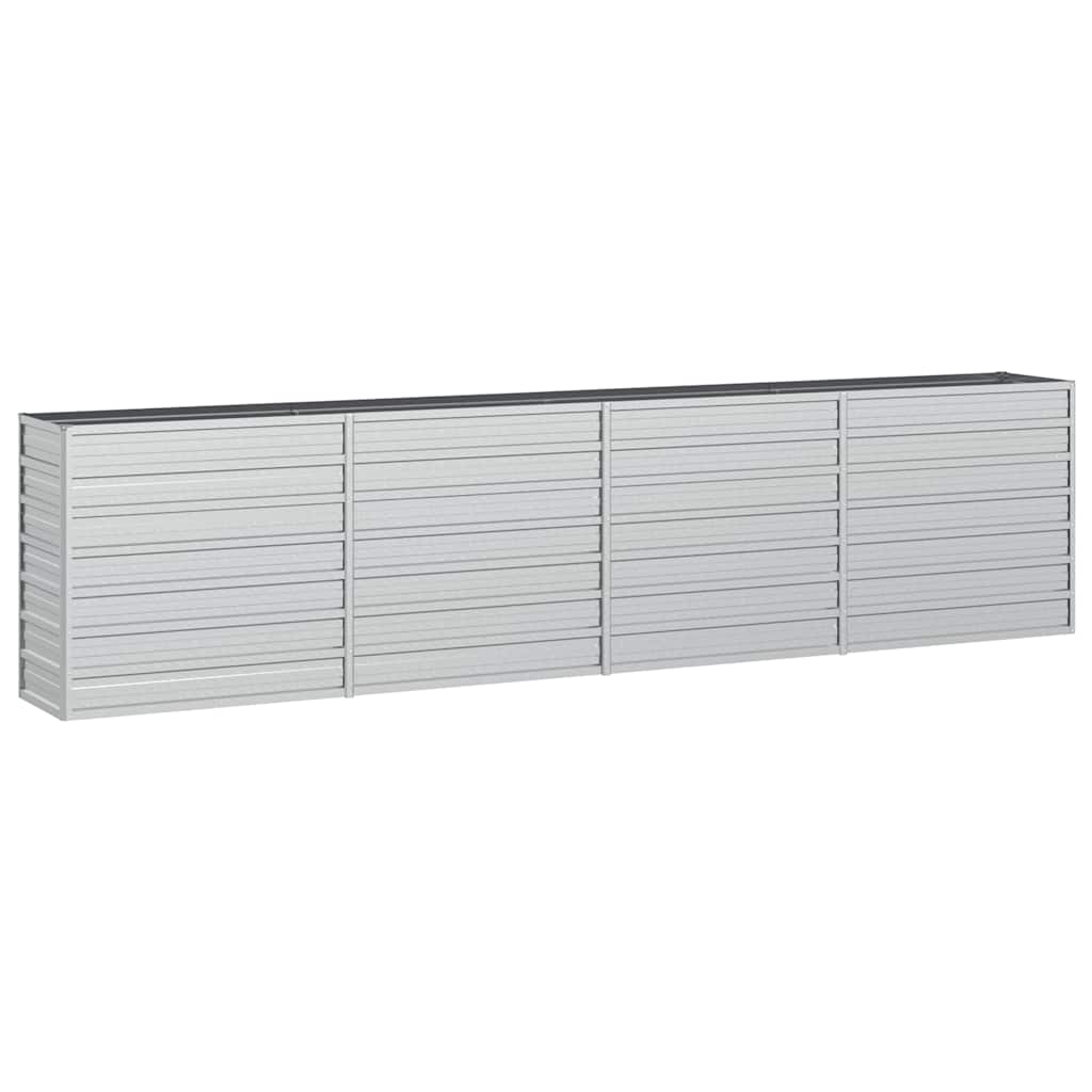 Povišena vrtna gredica 320 x 40 x 77 cm pocinčani čelik srebrna