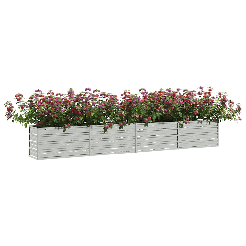 Povišena vrtna gredica 320 x 40 x 45 cm pocinčani čelik srebrna