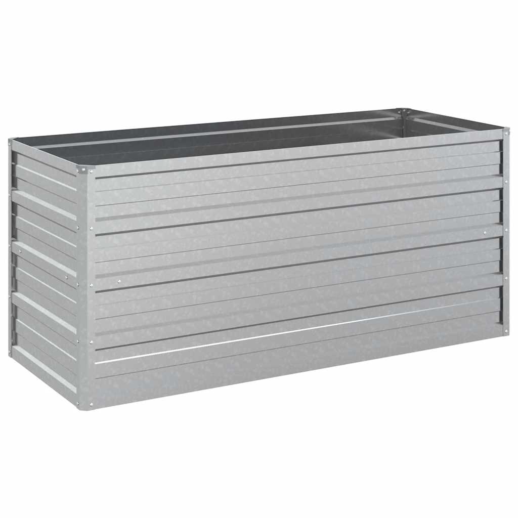 Povišena vrtna gredica 100 x 40 x 45 cm pocinčani čelik srebrna