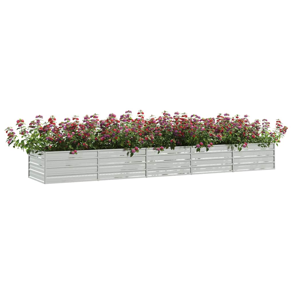 Povišena vrtna gredica 400 x 80 x 45 cm pocinčani čelik srebrna