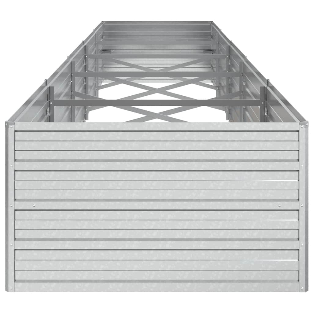 Povišena vrtna gredica 400 x 80 x 45 cm pocinčani čelik srebrna
