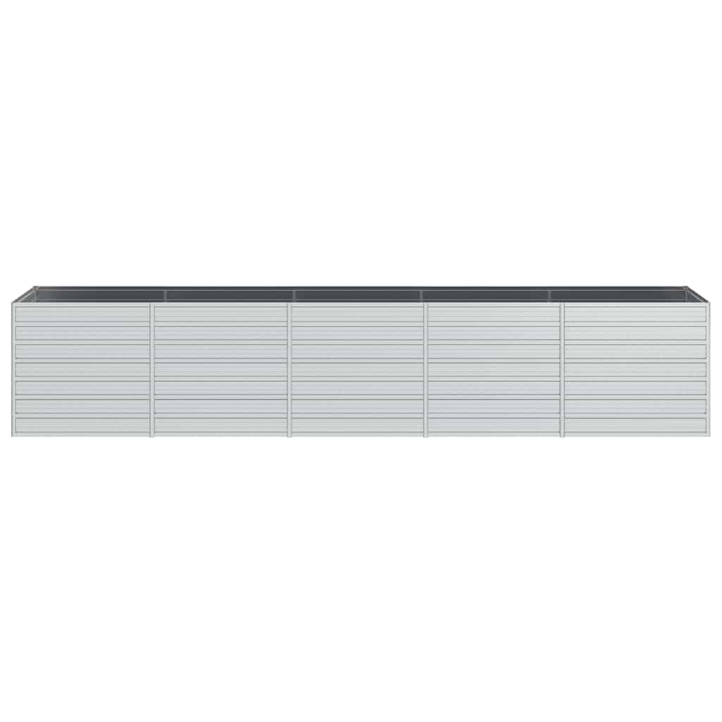 Povišena vrtna gredica 400 x 80 x 77 cm pocinčani čelik srebrna