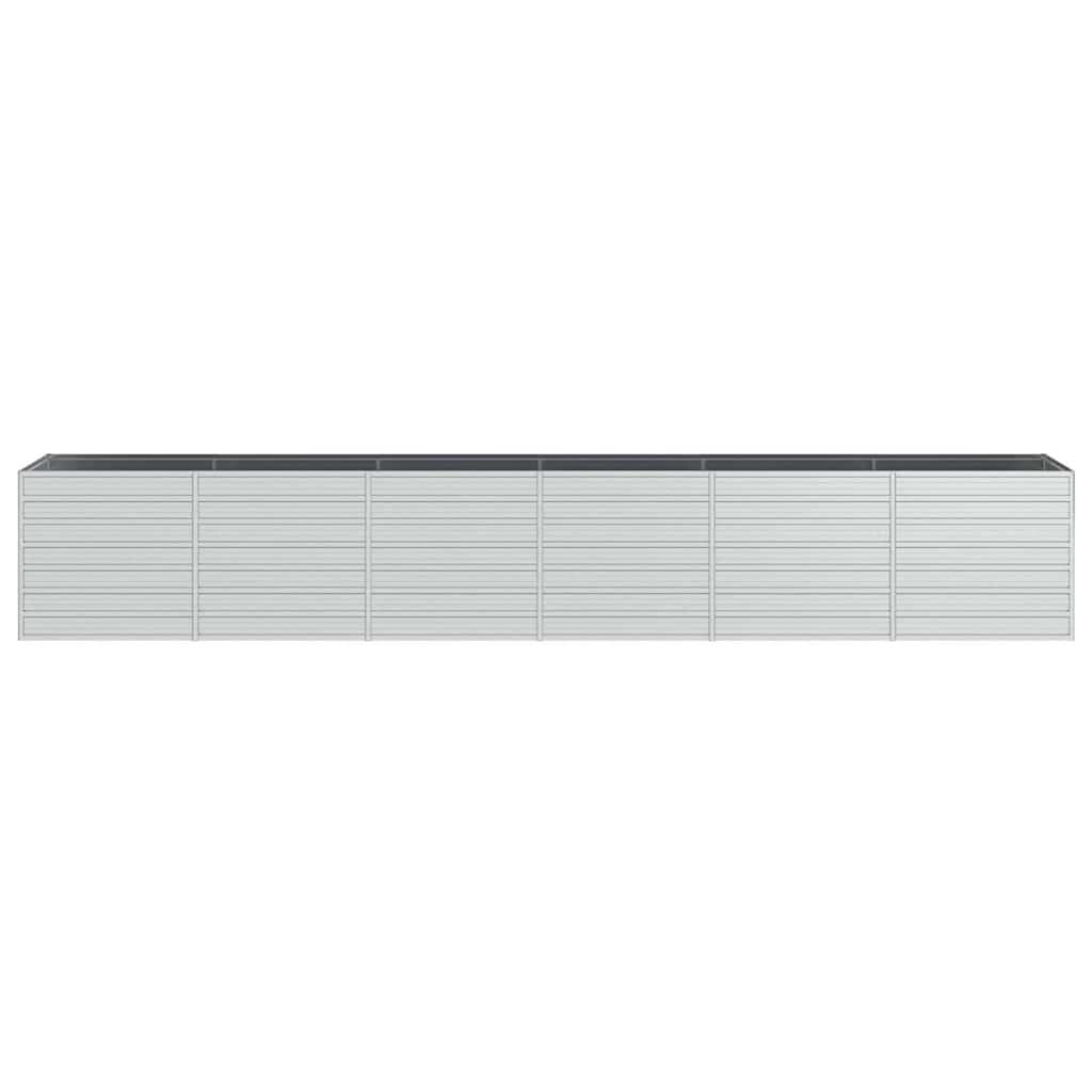 Povišena vrtna gredica 480 x 80 x 77 cm pocinčani čelik srebrna