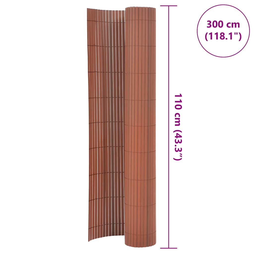 Dvostrana vrtna ograda 110 x 300 cm smeđa