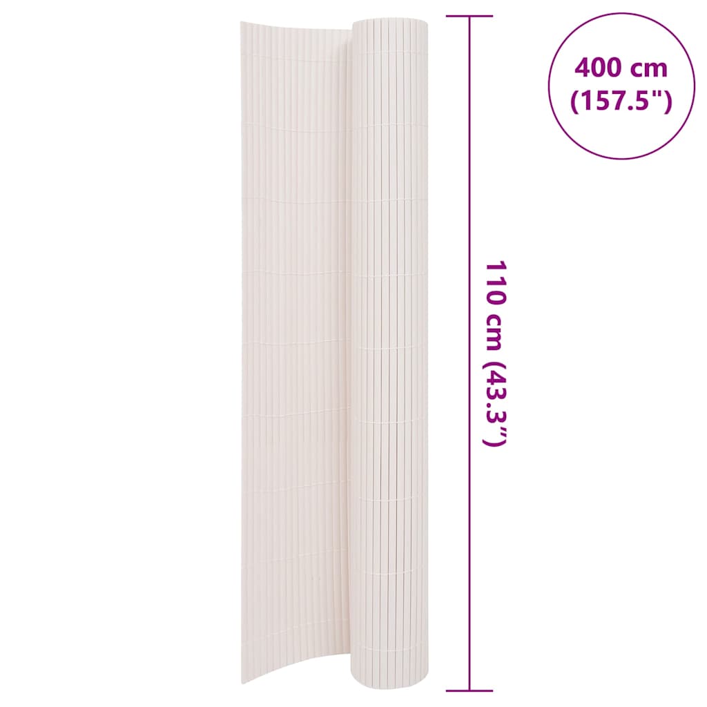Dvostrana vrtna ograda 110 x 400 cm bijela