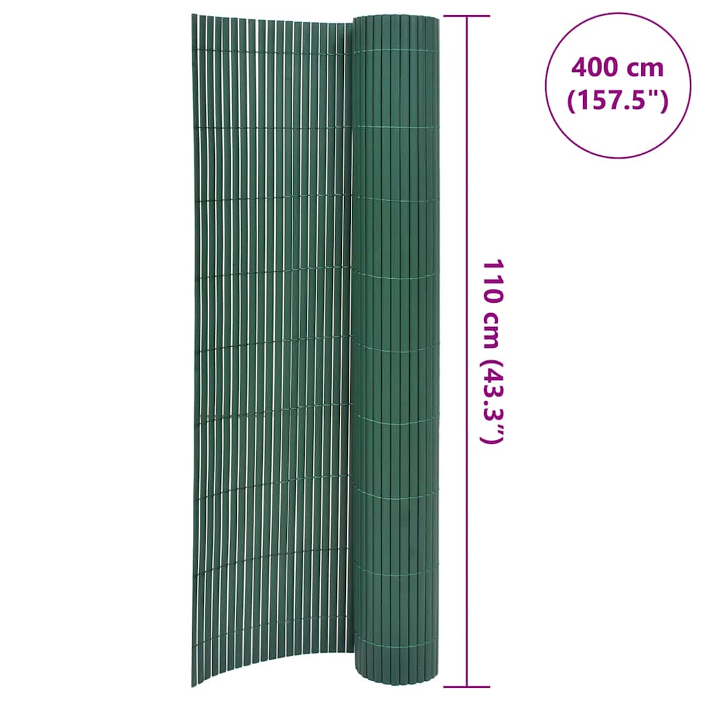 Dvostrana vrtna ograda 110 x 400 cm zelena