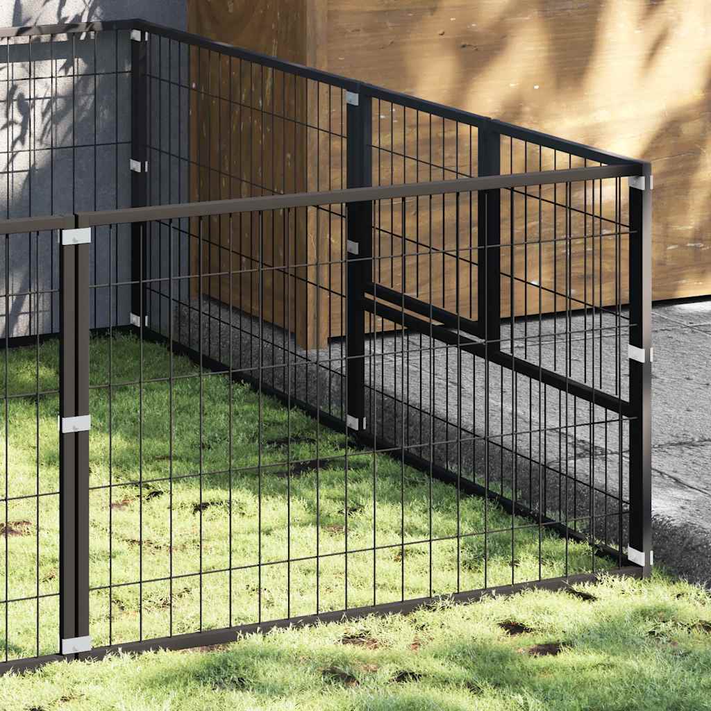 Kavez za pse crni 20 m² čelični