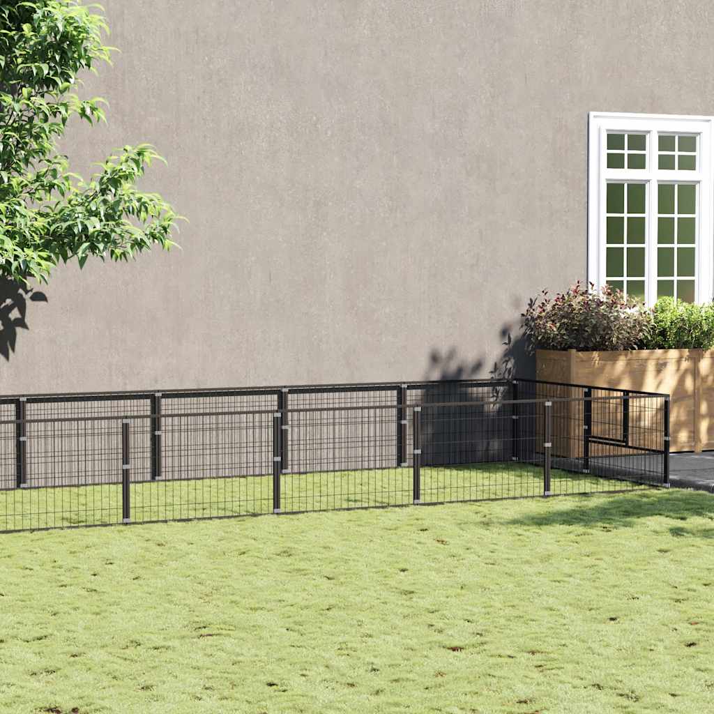 Kavez za pse crni 20 m² čelični
