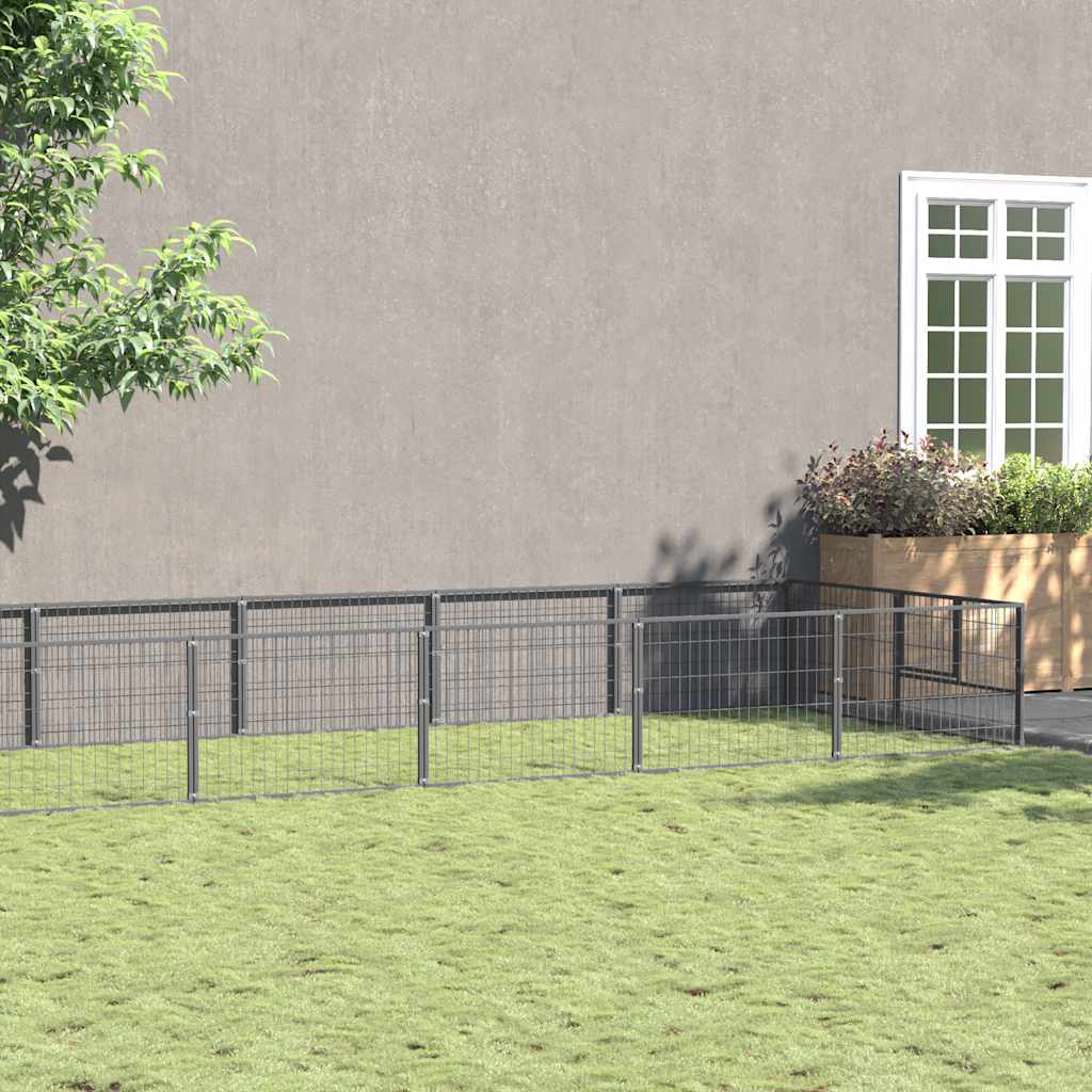 Kavez za pse srebrni 16 m² čelični