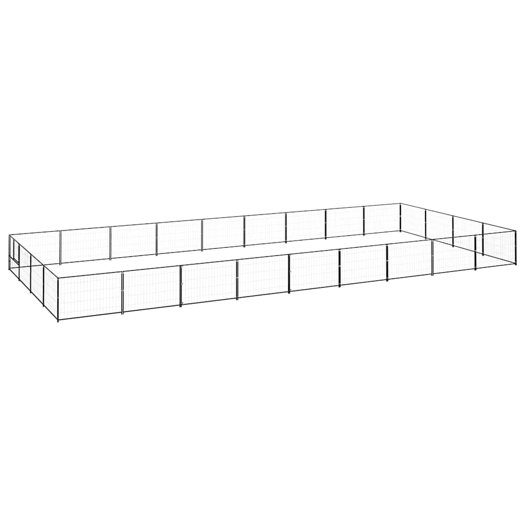 Kavez za pse crni 36 m² čelični