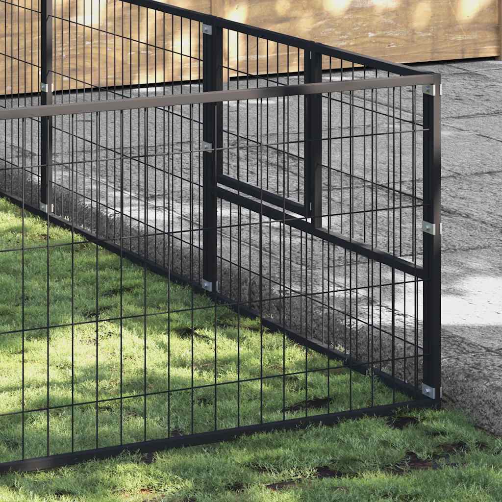 Kavez za pse crni 40 m² čelični