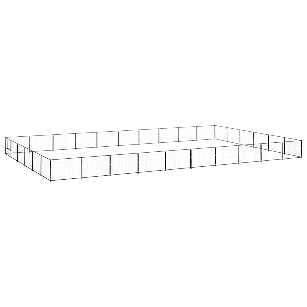 Kavez za pse crni 60 m² čelični