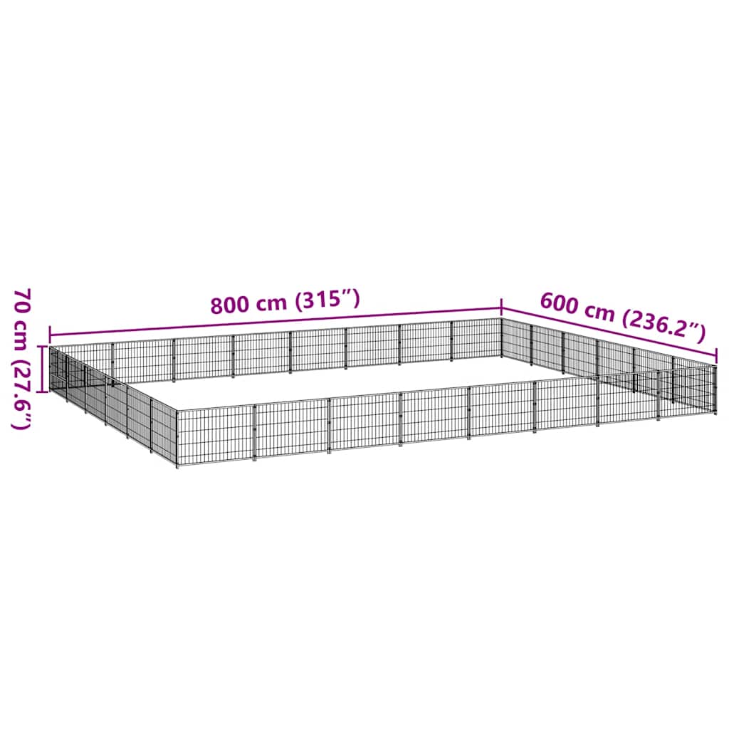 Kavez za pse srebrni 48 m² čelični
