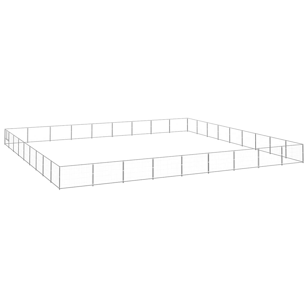 Kavez za pse srebrni 81 m² čelični
