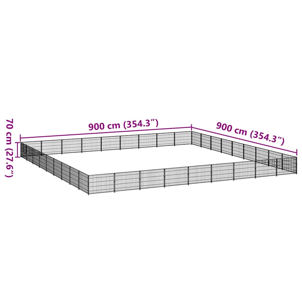 Kavez za pse srebrni 81 m² čelični