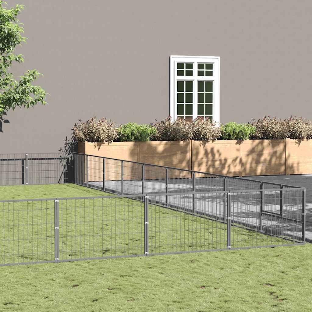 Kavez za pse srebrni 81 m² čelični