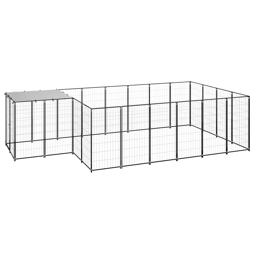 Kavez za pse crni 8,47 m² čelični