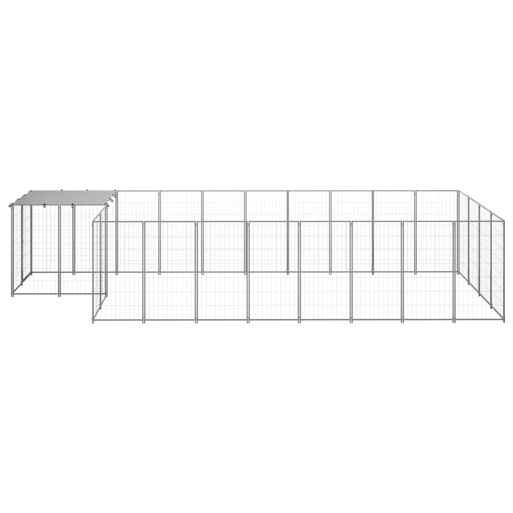 Kavez za pse srebrni 10,89 m² čelični