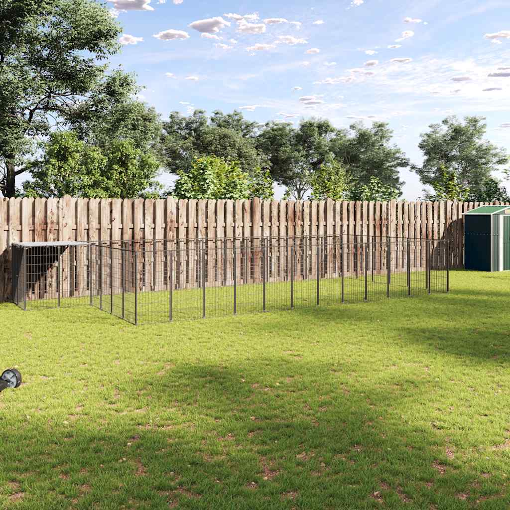 Kavez za pse crni 26,62 m² čelični