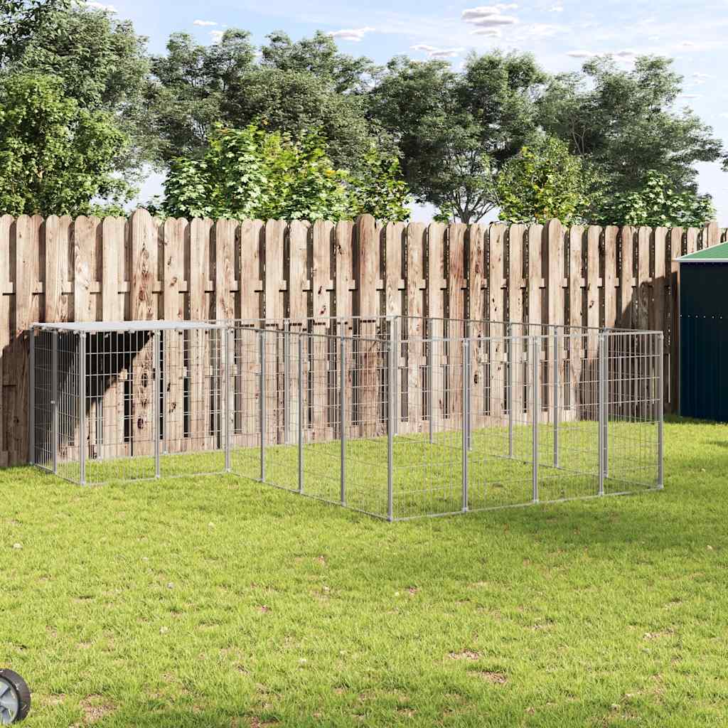 Kavez za pse srebrni 8,47 m² čelični