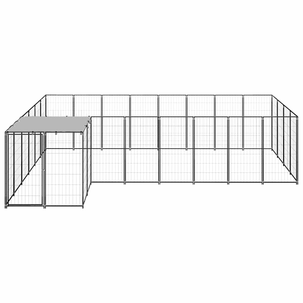 Kavez za pse crni 10,89 m² čelični
