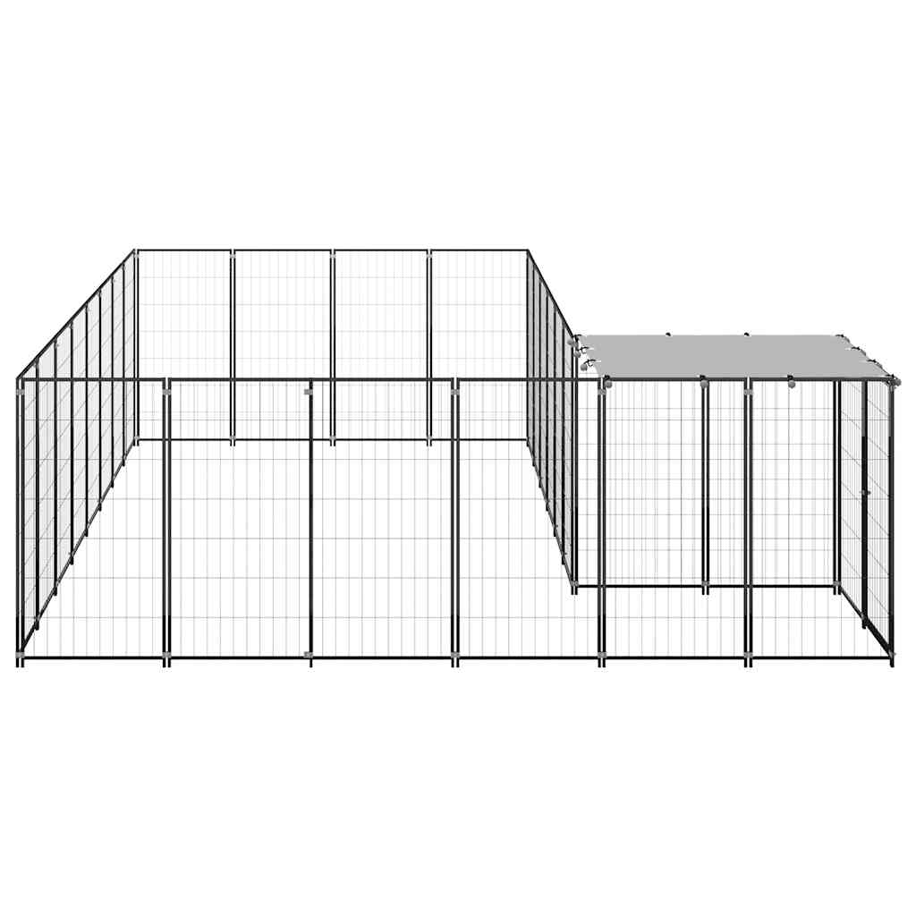 Kavez za pse crni 10,89 m² čelični