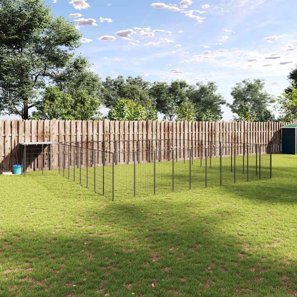 Kavez za pse crni 31,46 m² čelični