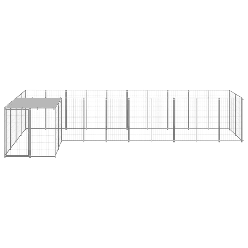 Kavez za pse srebrni 7,26 m² čelični