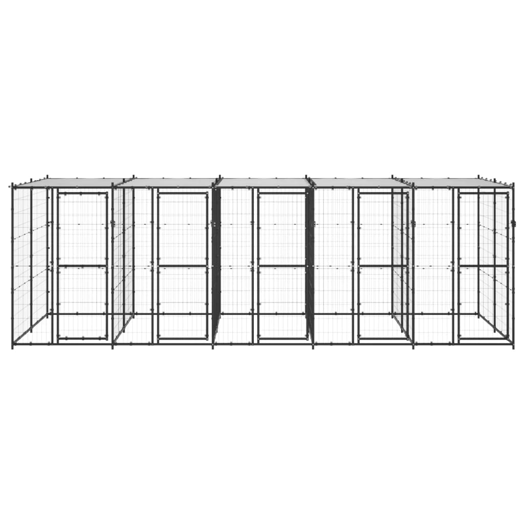Vanjski kavez za pse s krovom čelični 12,1 m²