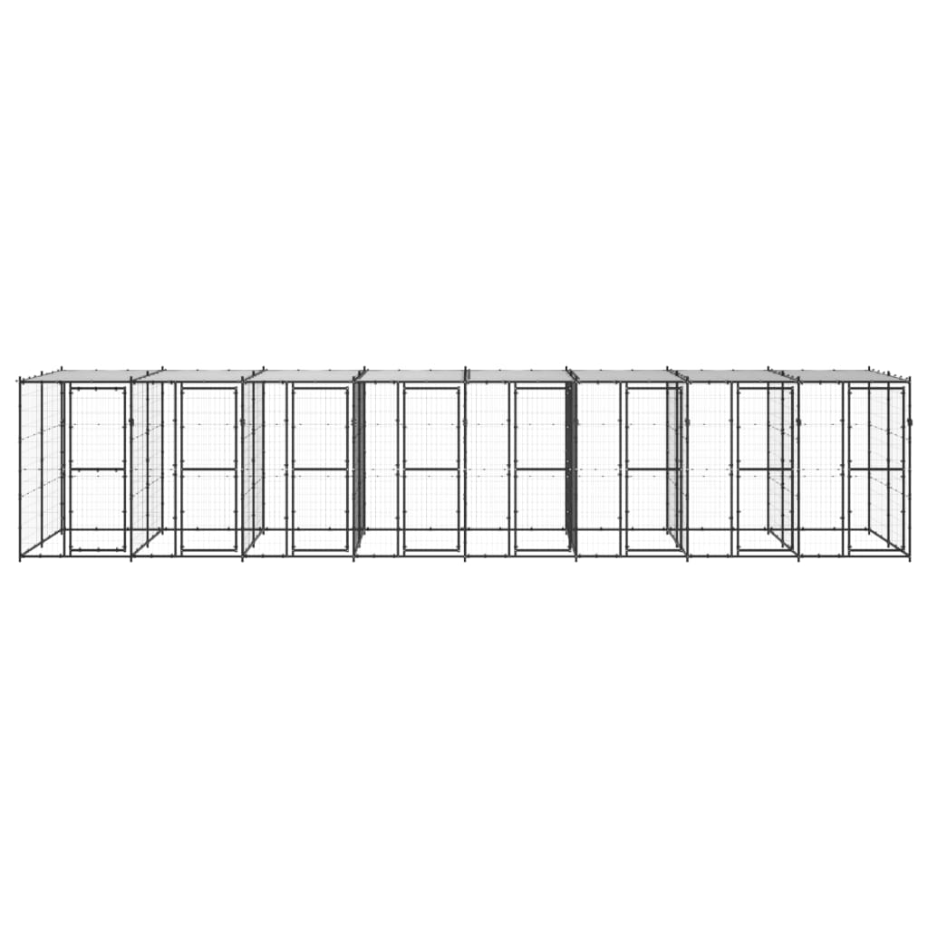 Vanjski kavez za pse s krovom čelični 19,36 m²