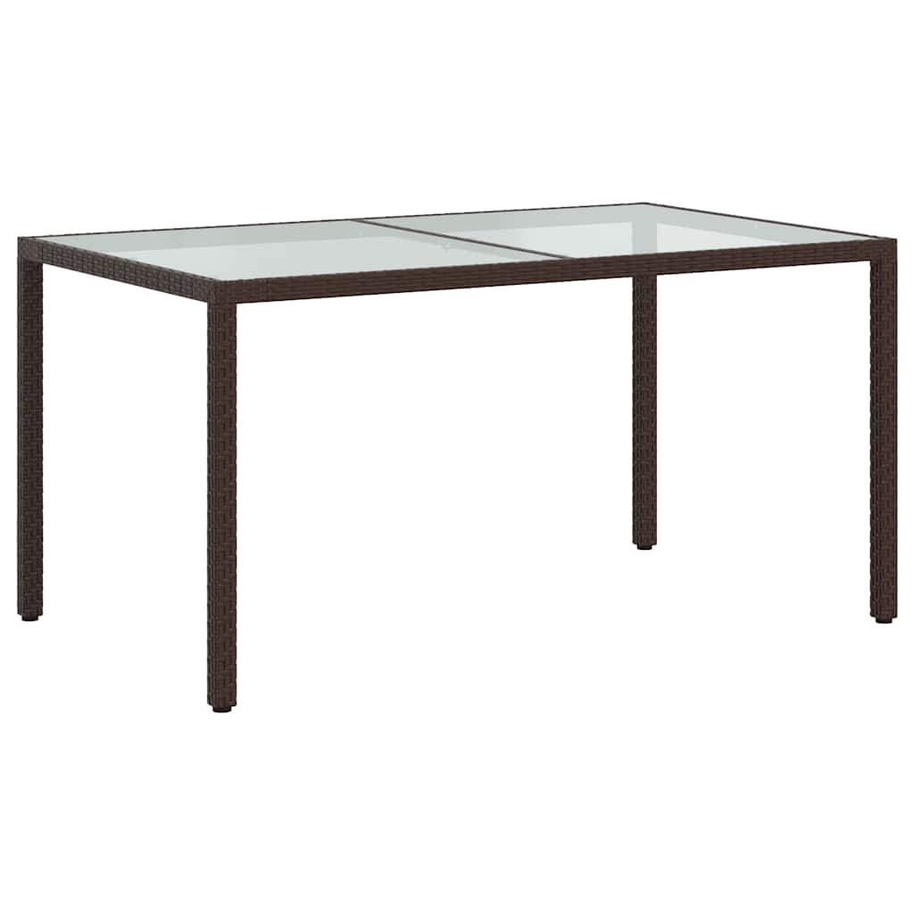 Vrtni stol 150x90x75 cm od kaljenog stakla i poliratana smeđi