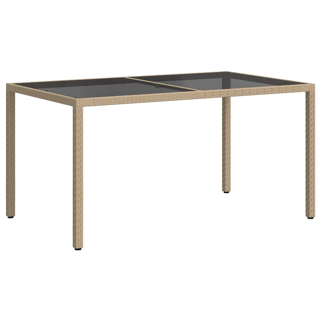 Vrtni stol 150 x 90 x 75 cm od kaljenog stakla i poliratana bež