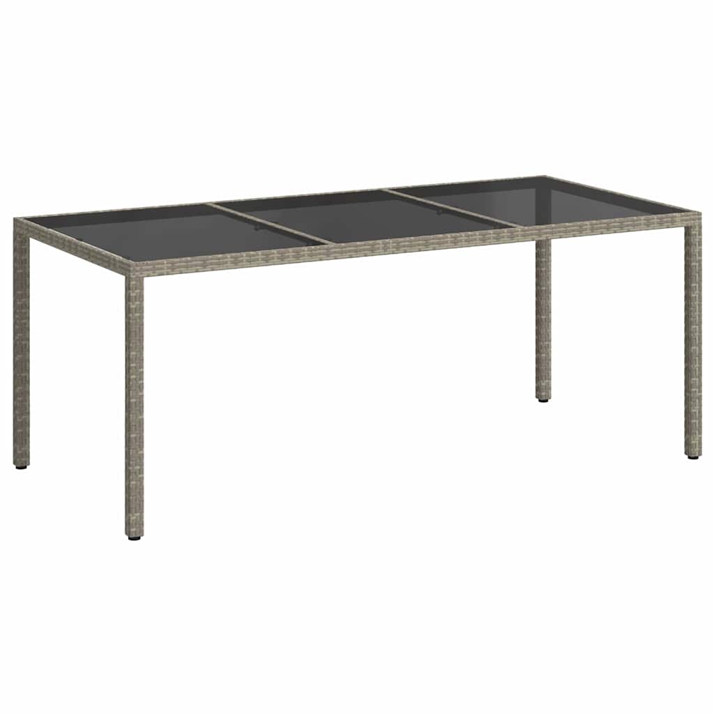 Vrtni stol sivi 190x90x75 cm od kaljenog stakla i poliratana