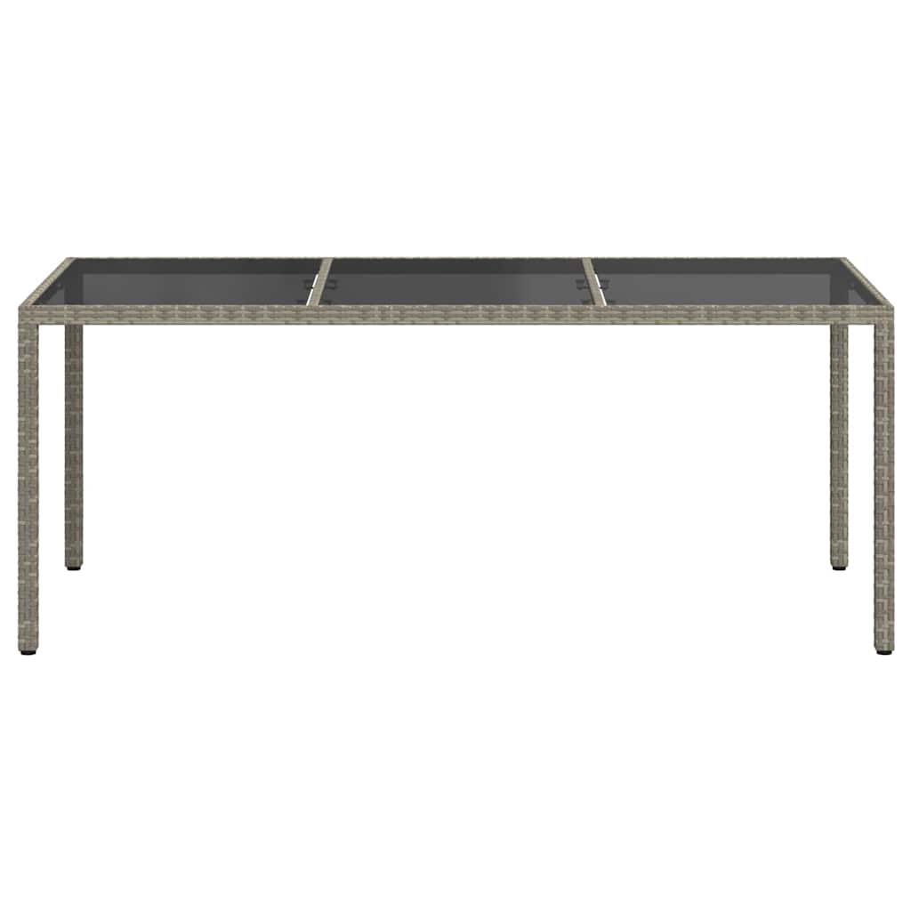 Vrtni stol sivi 190x90x75 cm od kaljenog stakla i poliratana