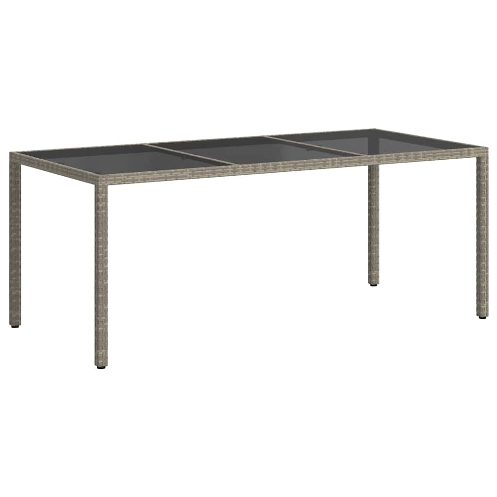 Vrtni stol sivi 190x90x75 cm od kaljenog stakla i poliratana