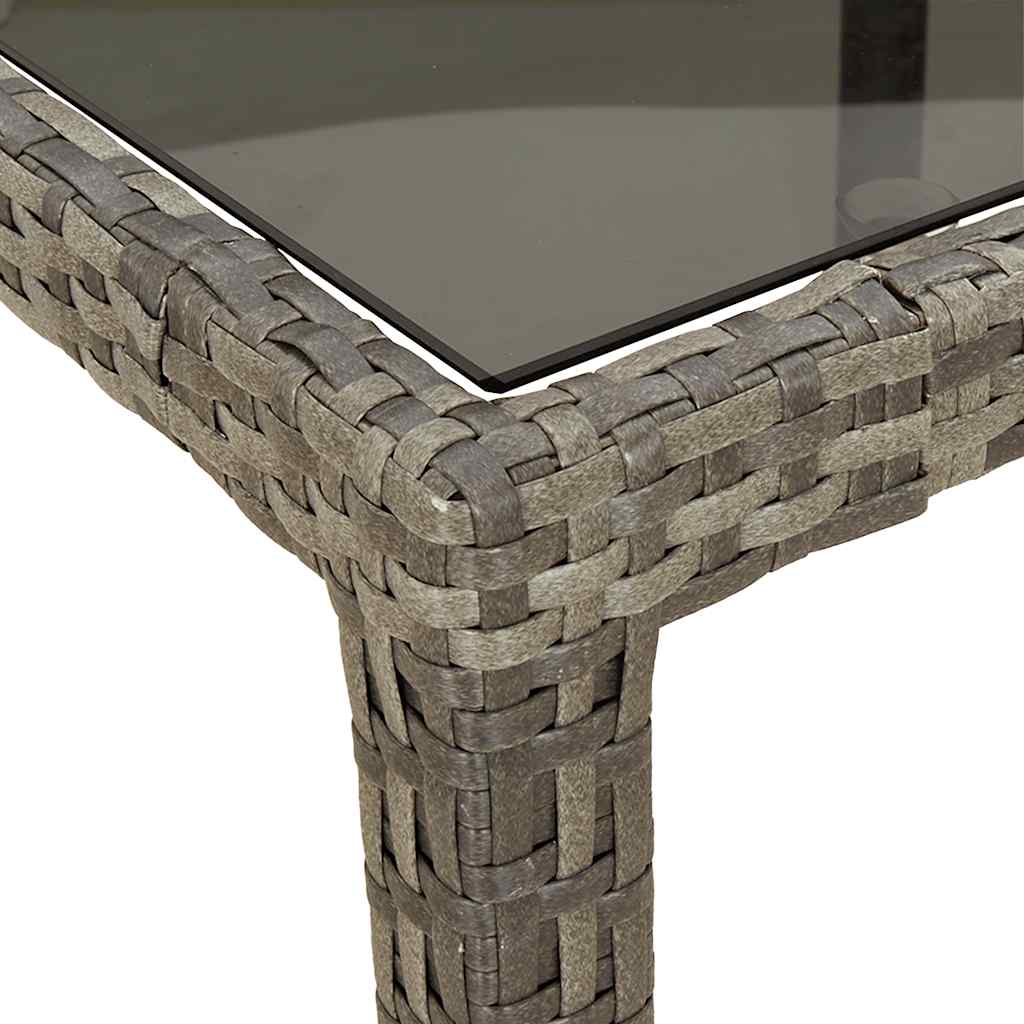 Vrtni stol sivi 190x90x75 cm od kaljenog stakla i poliratana