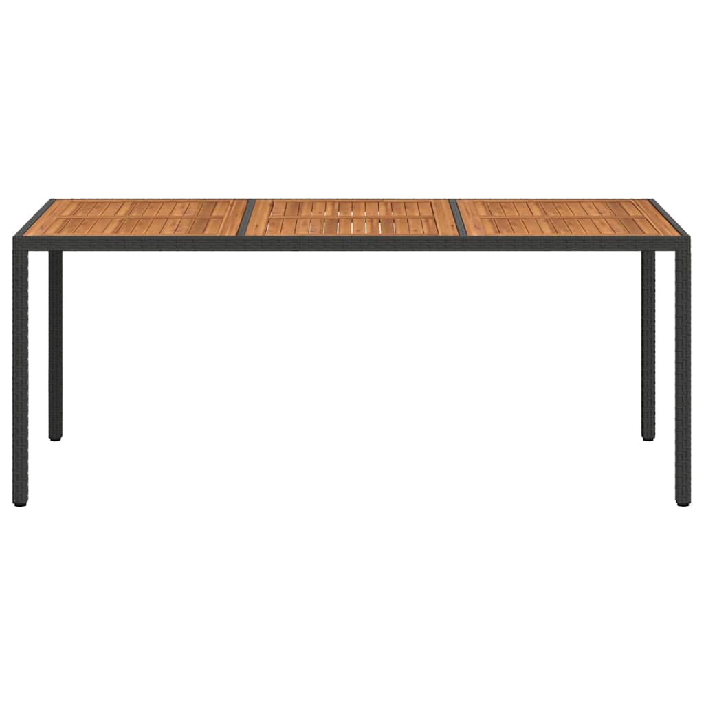 Vrtni stol od poliratana i bagremovog drva 190x90x75 cm crni