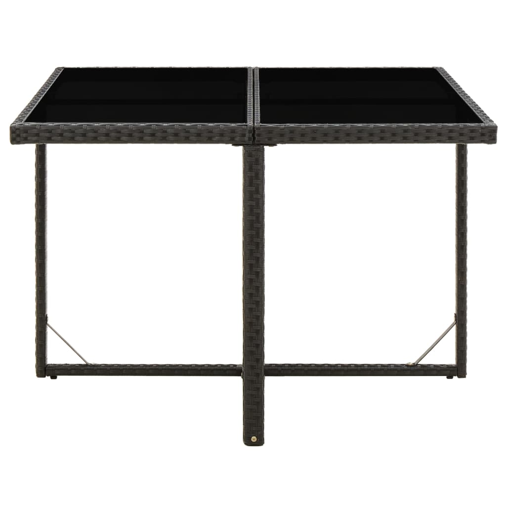 Vrtni stol crni 109 x 107 x 74 cm od poliratana i stakla