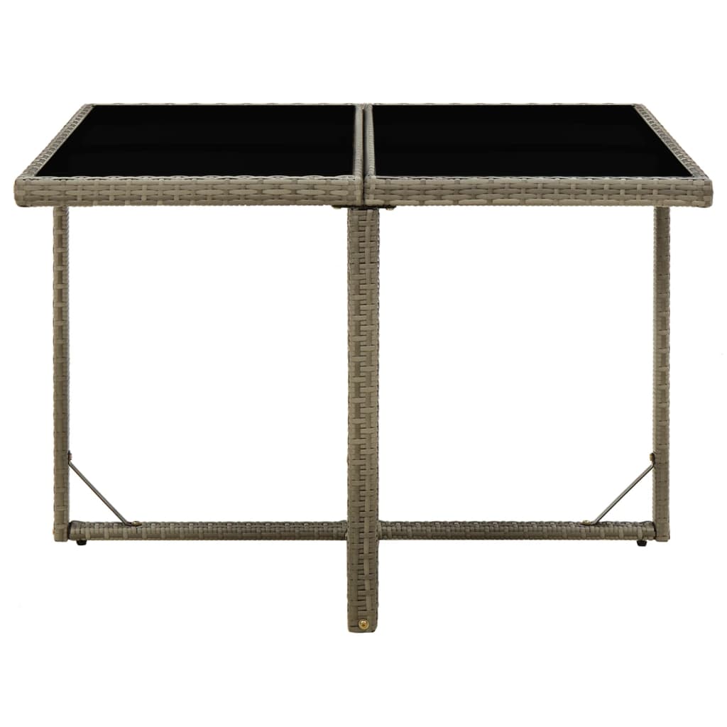 Vrtni stol sivi 109 x 107 x 74 cm od poliratana i stakla