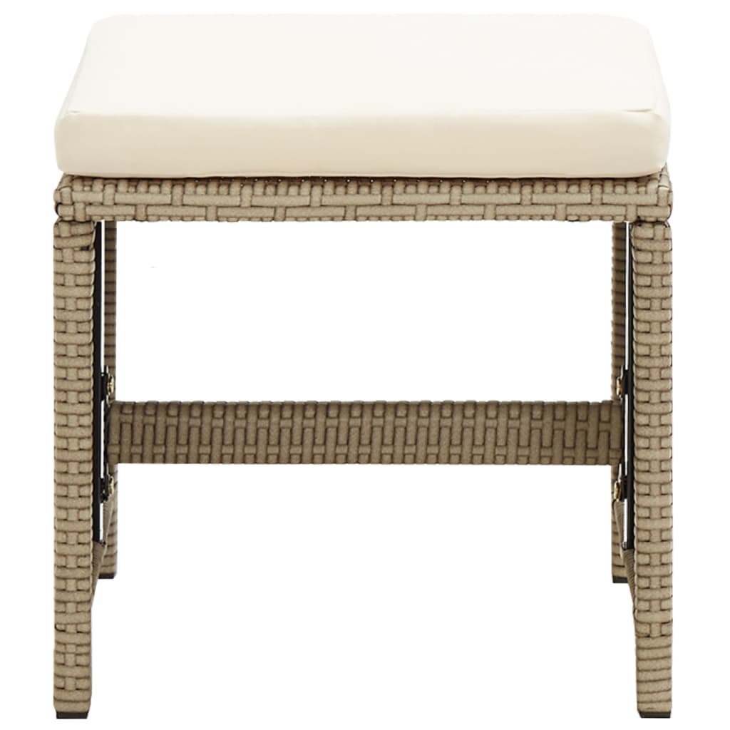 Vrtni stolci s jastucima 4 kom od poliratana bež