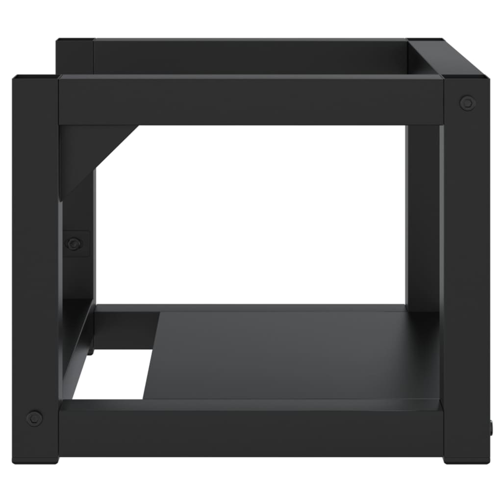 Zidni okvir za kupaonski umivaonik crni 40x38x31 cm željezni