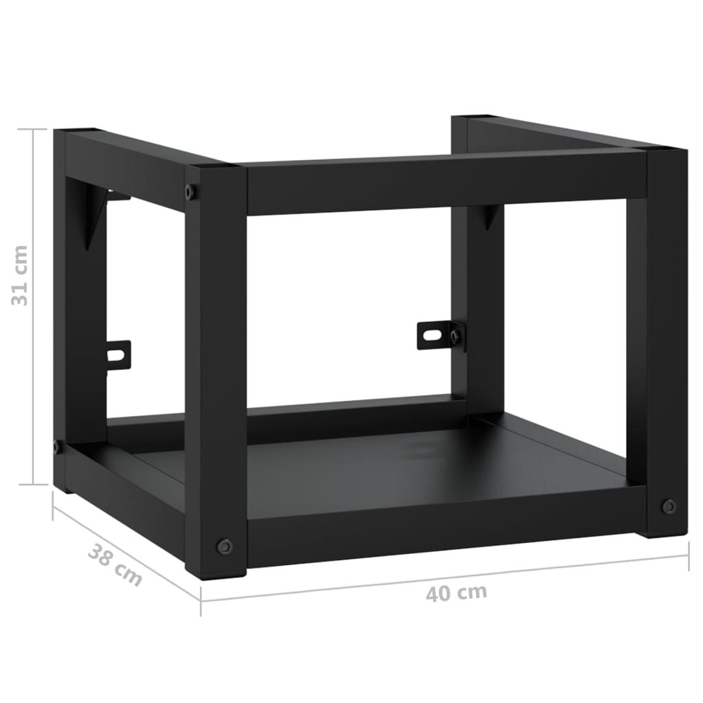 Zidni okvir za kupaonski umivaonik crni 40x38x31 cm željezni