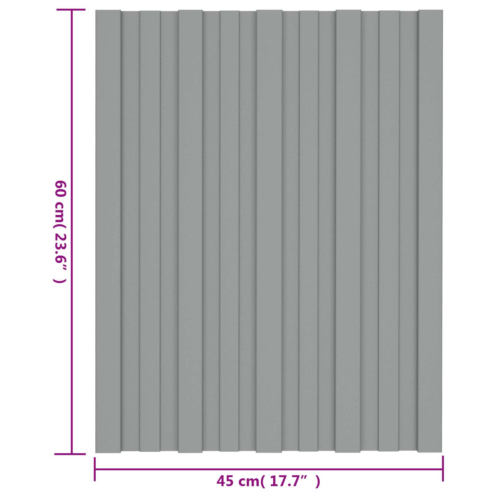 Krovni panel 12 pcs Siva 60 x 45 cm Pocinčani čelik