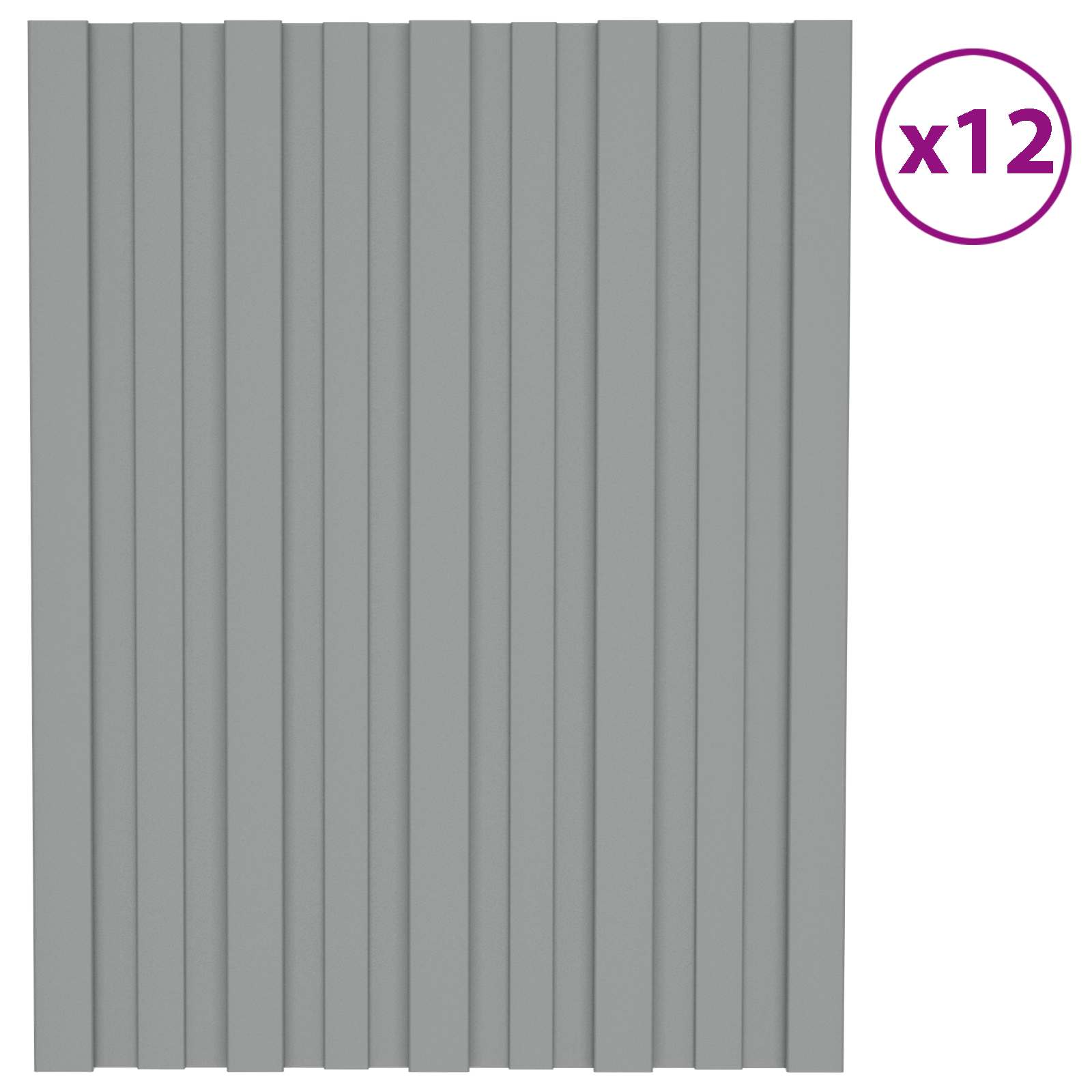 Krovni panel 12 pcs Siva 60 x 45 cm Pocinčani čelik