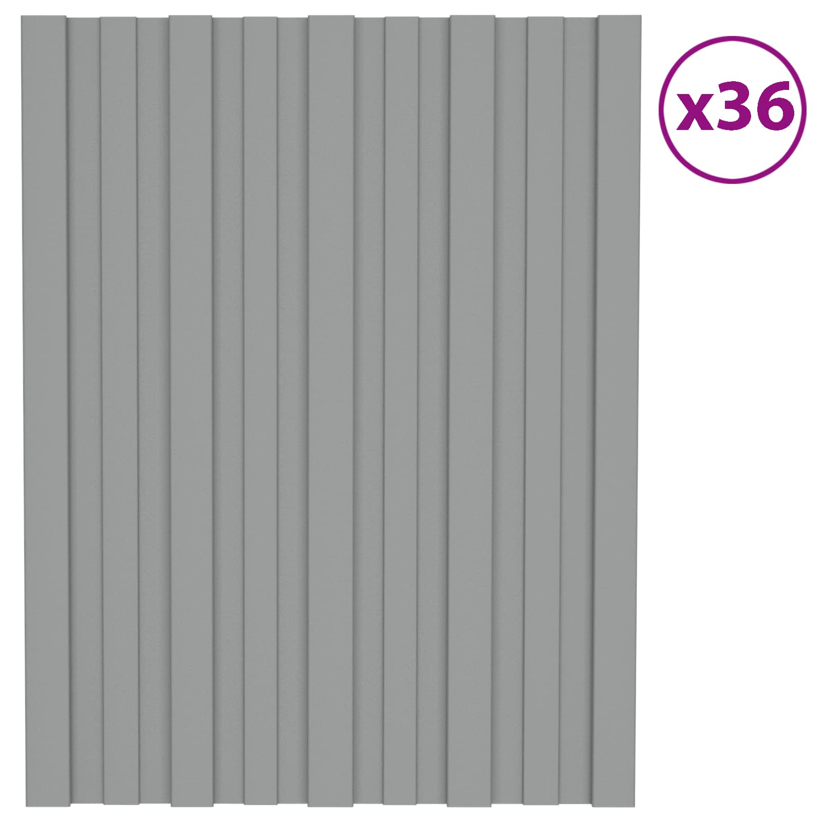 Krovni panel 36 pcs Siva 60 x 45 cm Pocinčani čelik