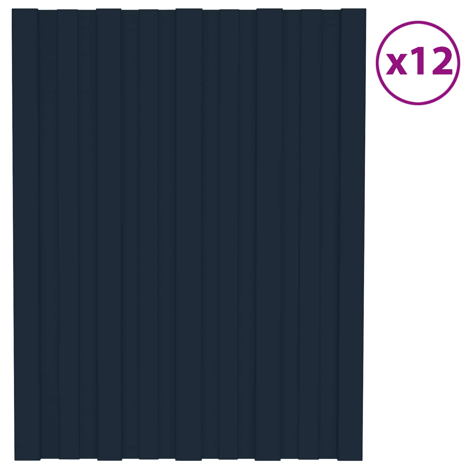 Krovni panel 12 pcs Antracit 60 x 45 cm Pocinčani čelik