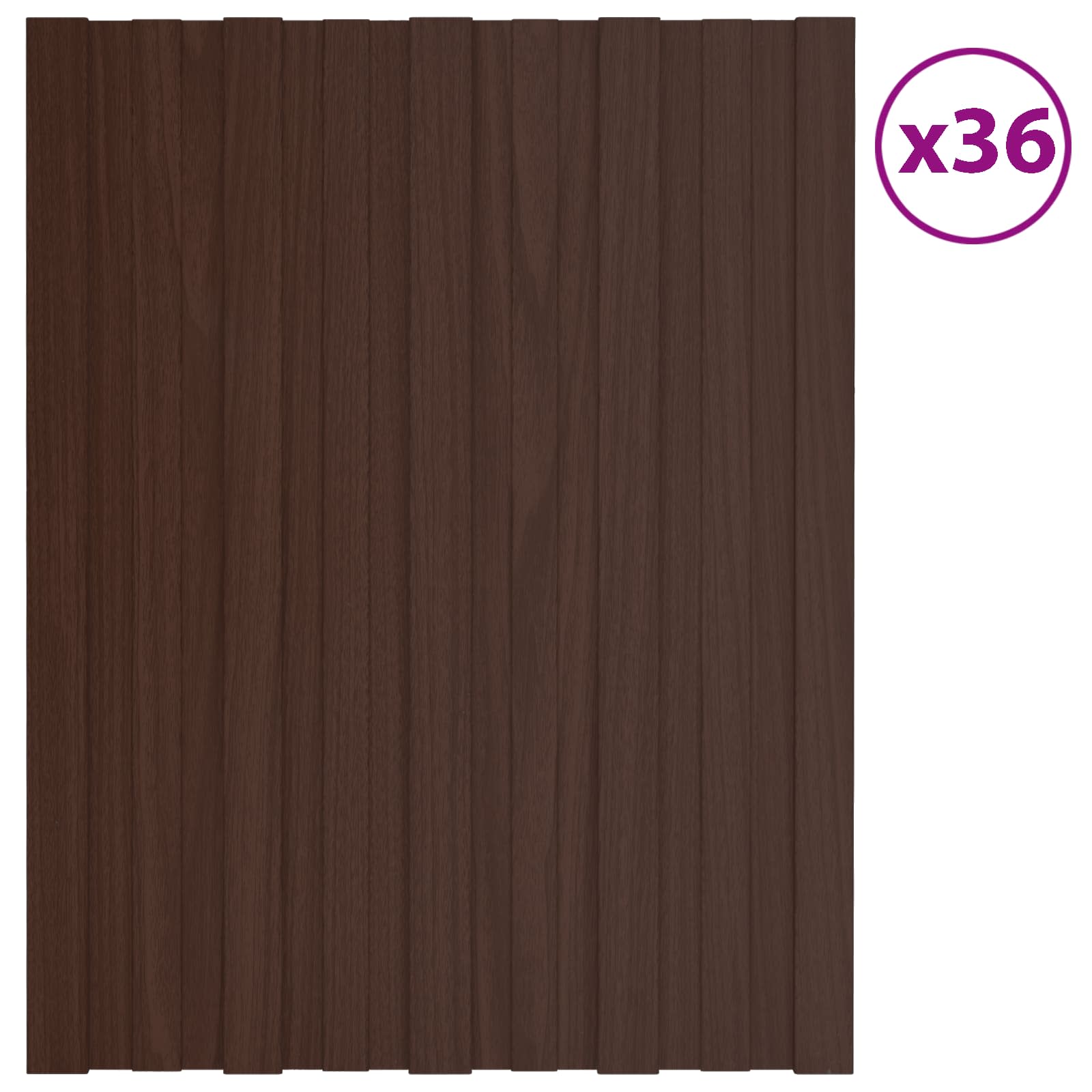 Krovni panel 36 pcs Smeđa 60 x 45 cm Pocinčani čelik