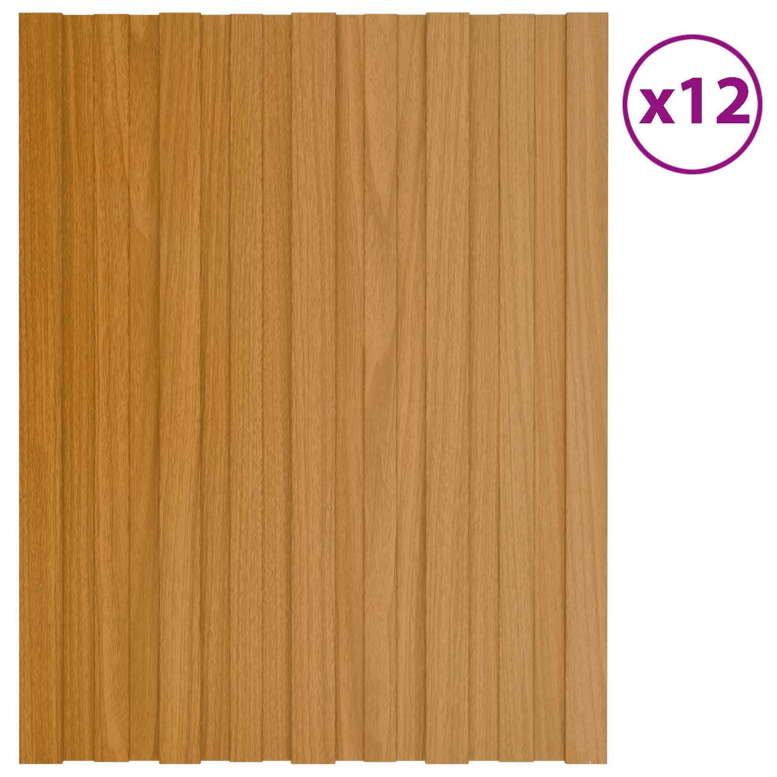 Krovni panel 12 pcs Prirodna 60 x 45 cm Pocinčani čelik