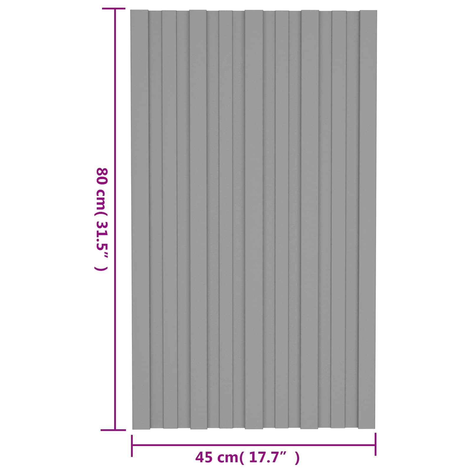 Krovni panel 36 pcs Siva 80 x 45 cm Pocinčani čelik